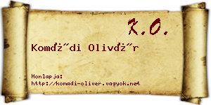 Komádi Olivér névjegykártya